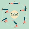 Yoga illustration, shoulder stand, yoga exercise vector