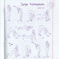 Yoga illustration. Surya Namaskara. EPS,JPG. Royalty Free Stock Photo