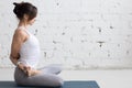 Yoga Indoors: Baddha Padmasana Royalty Free Stock Photo