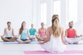 Yoga instructor in studio Royalty Free Stock Photo