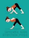 Yoga Intense Side Stretch Pose Cartoon Vector Illustration Royalty Free Stock Photo
