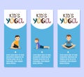 Yoga kids flyers design with boys Royalty Free Stock Photo