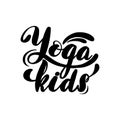 Yoga kids lettering card. Typographic