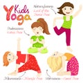 Yoga kids set 3 Royalty Free Stock Photo