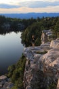 Yoga on Lake Minnewaska Royalty Free Stock Photo