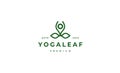 Yoga Leaf Logo Design Template Green color