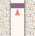 Yoga Lifestyle Card with Women in Asanas Poses on Beige