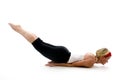 Yoga locust pose fitness trainer