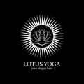 yoga logo design stock. human meditation in lotus flower vector illustration Royalty Free Stock Photo