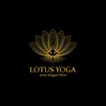 yoga logo design stock. human meditation in lotus flower vector illustration Royalty Free Stock Photo