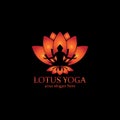 yoga logo design stock. human meditation in lotus flower vector illustration Royalty Free Stock Photo