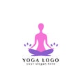 yoga logo design stock. meditation vector illustration Royalty Free Stock Photo