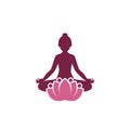 Yoga logo design template. Health Care, Beauty, Spa, Relax, Meditation icon isolated on white background Royalty Free Stock Photo