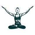 Yoga logo design template. Health Care, Beauty, Spa, Relax, Meditation, Nirvana concept icon. Template for yoga center, spa center Royalty Free Stock Photo