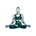 Yoga logo design template. Health Care, Beauty, Spa, Relax, Meditation, Nirvana concept icon. Template for yoga center, spa center Royalty Free Stock Photo