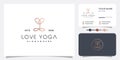 Yoga logo design with unique line art concept Premium Vector