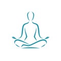 Yoga logo. Meditation, spa, beauty symbol Royalty Free Stock Photo