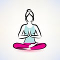 Yoga lotos pose, women wellness concept Royalty Free Stock Photo