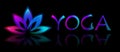 Yoga lotus logo on black background Royalty Free Stock Photo