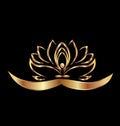 Yoga and lotus logo Royalty Free Stock Photo