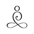 Yoga Lotus pose icon Vector Logo concept. Meditation Yoga Minimal Symbol. Health Spa Meditation Harmony Zen Logotype. Creative Royalty Free Stock Photo