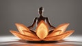 yoga lotus pose A lotus on fire that signifies rebirth and a yoga pose that represents balance Royalty Free Stock Photo