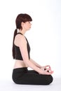 Yoga lotus pose padmasana healthy fitness girl Royalty Free Stock Photo
