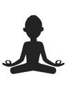 Yoga. lotus position silhouette.Meditation or meditate flat vector icon. Yoga pose logo illustration on a white background Royalty Free Stock Photo