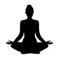 Yoga. lotus position silhouette. vector shape Royalty Free Stock Photo