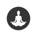 Yoga. lotus position silhouette. Vector shape in modern flat style Royalty Free Stock Photo