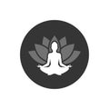 Yoga. lotus position silhouette. Vector shape in modern flat style Royalty Free Stock Photo