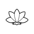 Yoga lotus sign meditation line icon on white background Royalty Free Stock Photo