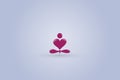 Logo yoga man love heart silhouette Royalty Free Stock Photo