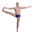 Utthita hasta padangusthasana man isolated