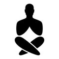 Yoga man in a zen pose, spiritual, black silhouette, minimalist vector logo