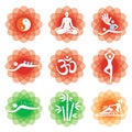 Yoga massage alternative medicine icons.