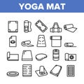 Yoga Mat Accessory Collection Icons Set Vector