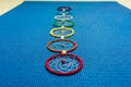 Yoga mat and chakra symbol