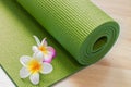 Yoga mat with flowers