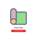 Yoga mat icon in filled color style. for your website design and logo. Vector graphics illustration and editable stroke Royalty Free Stock Photo