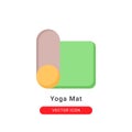 Yoga mat icon in flat style. for your website design and logo. Vector graphics illustration and editable stroke Royalty Free Stock Photo