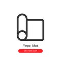 Yoga mat icon in outline style. for your website design and logo. Vector graphics illustration and editable stroke Royalty Free Stock Photo