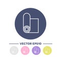 Yoga mat vector icon