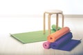 Yoga mats and chairs