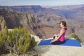 Yoga Meditation at Grand Canyon Royalty Free Stock Photo