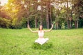 Yoga meditation levitation - Young woman doing yoga Royalty Free Stock Photo