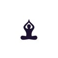 Yoga, meditation, lotus pose icon