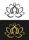 Yoga meditation lotus symbol vector art design