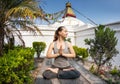 Yoga meditation in Nepal Royalty Free Stock Photo