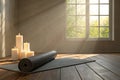 Yoga and Meditation Space with Sunlight Royalty Free Stock Photo